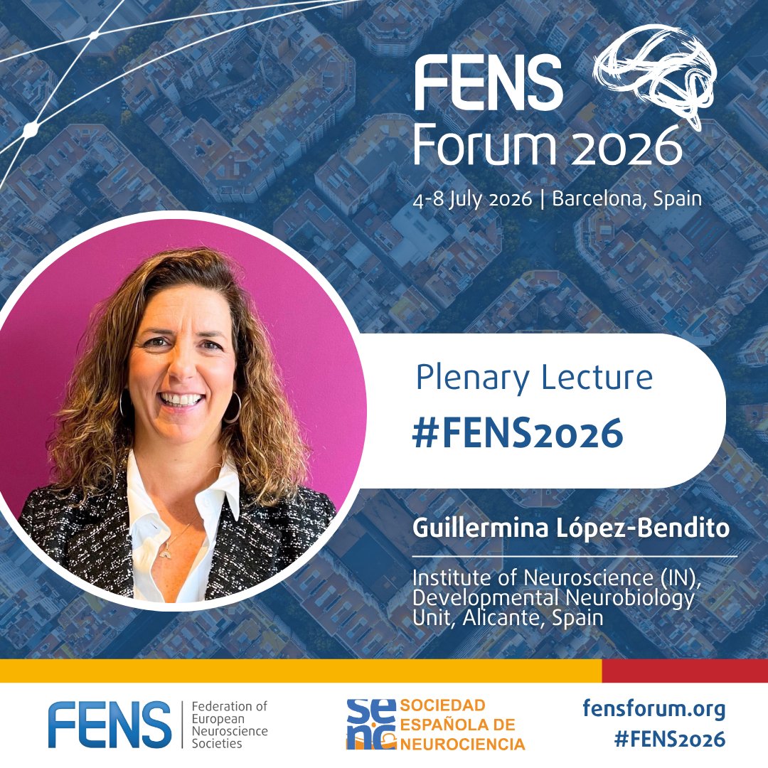 🗣️ Opening Plenary Lecture | Guillermina López-Bendito

Join us on 4 July 2026 as Prof. Guillermina López-Bendito opens next year's #FENSForum! 🧠

Her groundbreaking work on sensory circuit development is paving the way to restore vision and hearing in patients – a powerhouse of