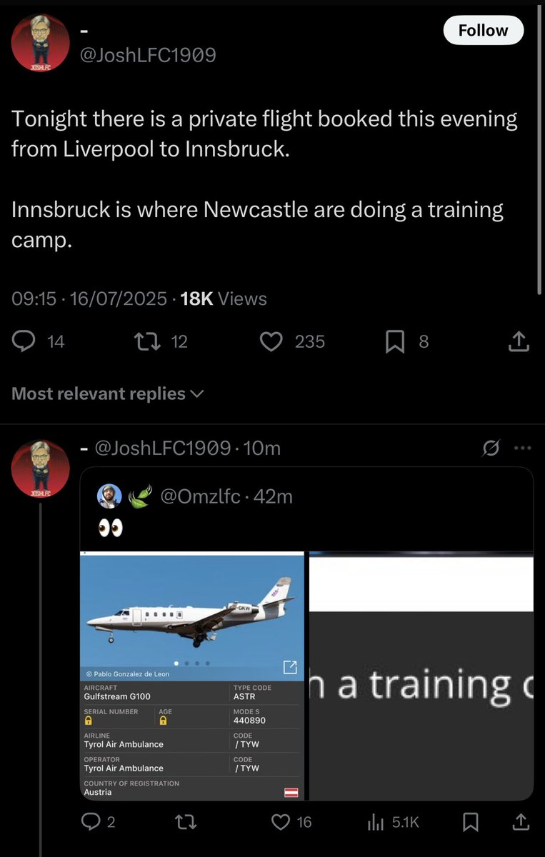So rather than send people to Newcastle to get an Isak deal done, Liverpool have sent club officials over to Eddie Howe in an air ambulance. Fair enough.