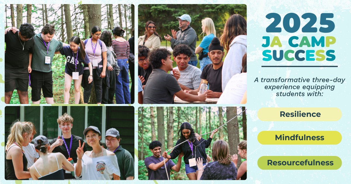 Last month, students from JASWO joined over 90 of their peers from across Canada at JA Camp Success, a 3-day journey of growth, connection, and fun! 🏕️

Thank you to <a href="/zfoundation/">Z Zurich Foundation</a>, <a href="/ja_canada/">JA Canada</a>, and @jacentralon for making this unforgettable experience possible!