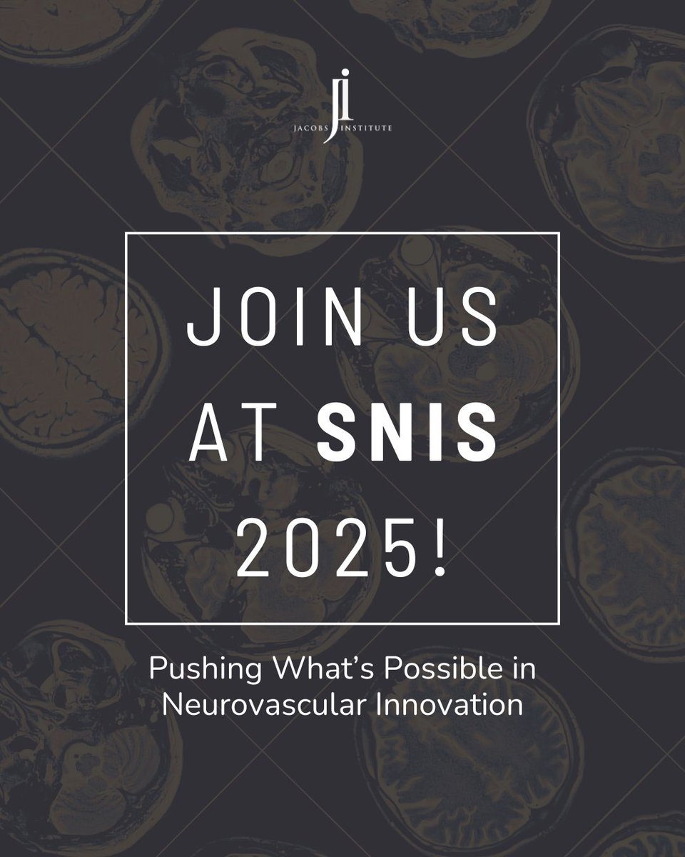 JacobsInstitute's tweet image. The JI is excited to attend the upcoming Society of NeuroInterventional Surgery (SNIS) annual meeting in Nashville, TN on July 14-17.

Visit us at Booth #421 to connect, see 3D printed anatomical models, and discuss neuro device innovation.

We can’t wait to see you there!