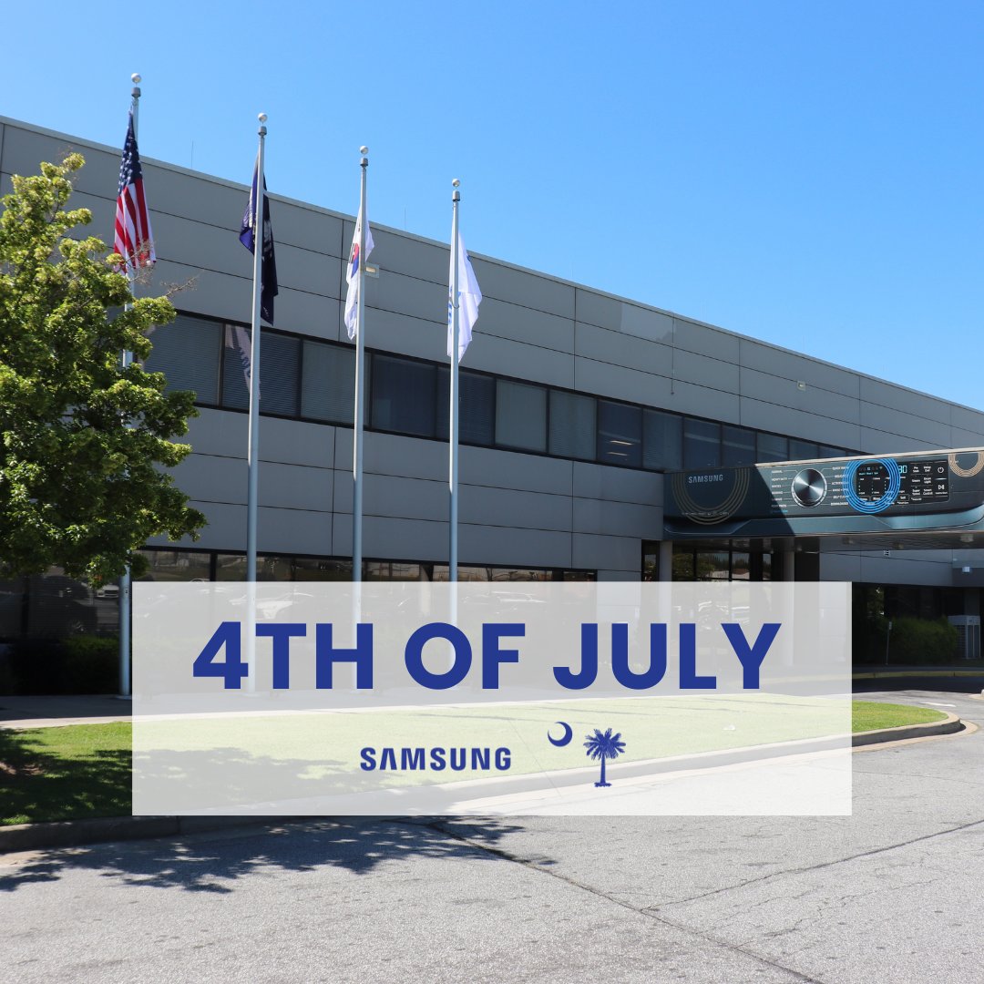 SamsungSC's tweet image. This July 4th, we&apos;re celebrating independence and innovation.

Samsung South Carolina is proudly manufacturing right here in the USA. Our global roots power local impact. #MadeInTheUSA #Happy4th