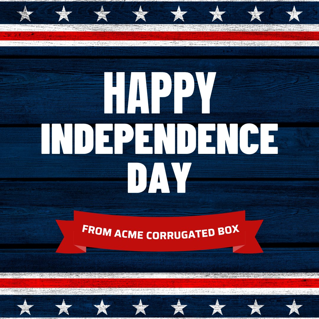 AcmeCorrugated's tweet image. Happy Independence Day!

Today we celebrate the independence that comes from reliable, domestic manufacturing partnerships.

#IndependenceDay #AcmeCorrugatedBox