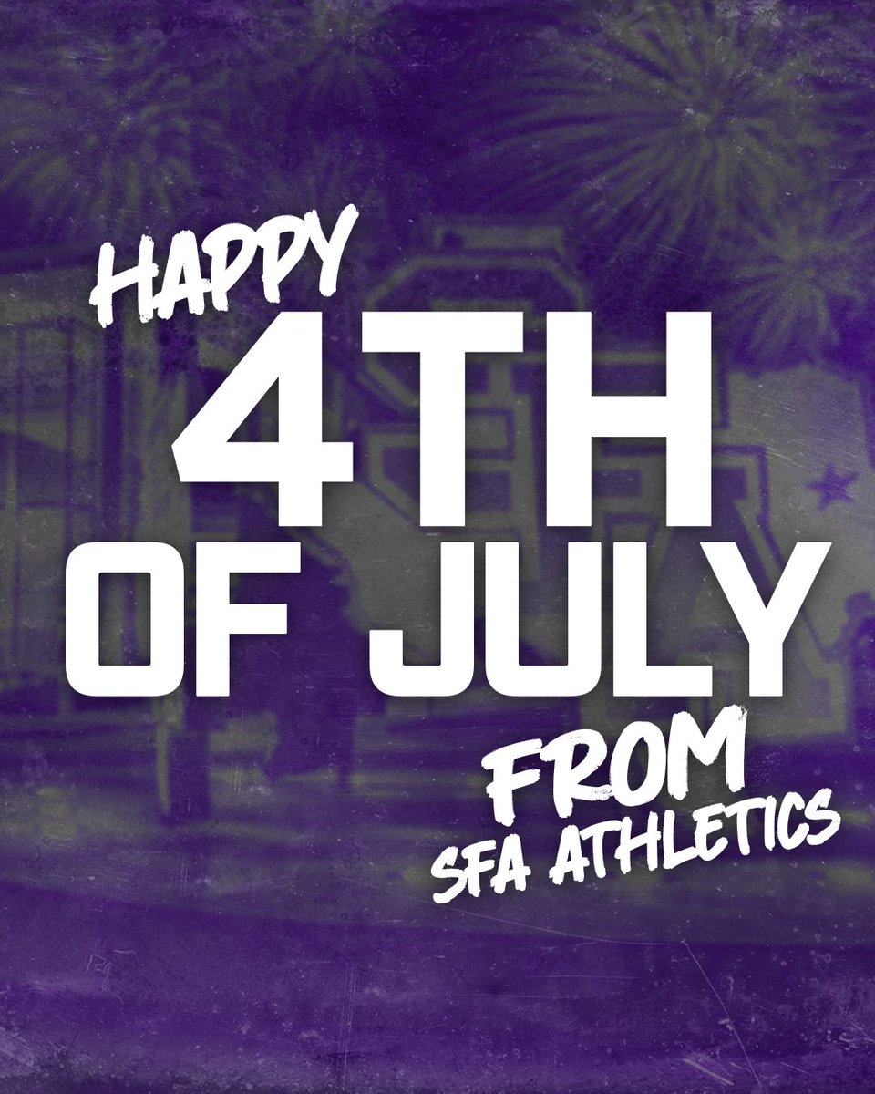 SFA Athletics (@sfa_athletics) on Twitter photo Repping the purple, red, white, and blue ๐บ๐ธ
Happy 4th of July from SFA Athletics! 
#AxeEm Repping the purple, red, white, and blue ๐บ๐ธ
Happy 4th of July from SFA Athletics! 
#AxeEm