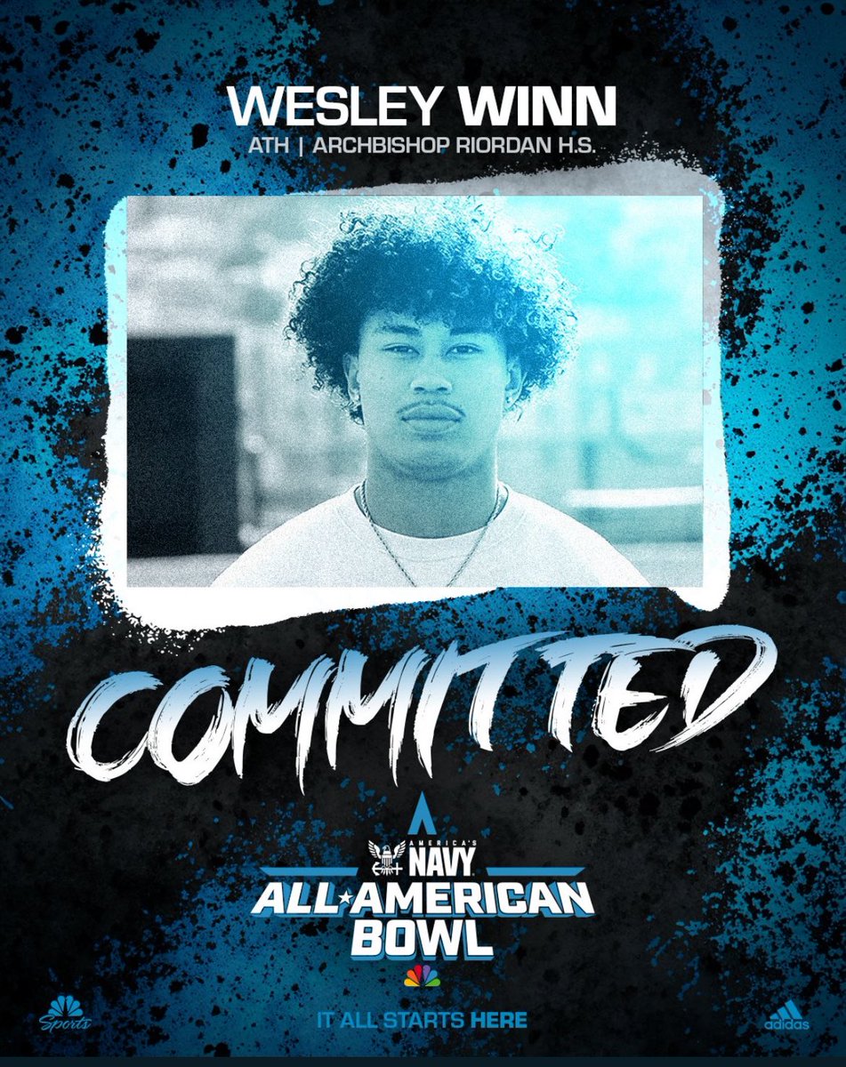 Wesley Winn (@imwinnin8) on Twitter photo COMMITTED!
Navy All-American Bowl on NBC! <a href="/AABonNBC/">Navy All-American Bowl</a> #NavyAAB 🇺🇸
Dream Come True! Blessed for my coaches and teachers!
#AGTG #Happy4thofJuly
<a href="/ErikRichardsUSA/">Erik Richards</a> <a href="/NxgnCamps/">NXGN Camps, Inc</a> <a href="/BWILLnfl/">Brent Williams NFL</a> <a href="/Andrew_Ivins/">Andrew Ivins</a> <a href="/TomLoy247/">Tom Loy</a> <a href="/AWilliamsUSA/">Anthony Williams</a> <a href="/BrandonHuffman/">Brandon Huffman</a> <a href="/AmericasNavy/">America's Navy</a> <a href="/adidasFballUS/">adidas Football US</a> <a href="/SNFonNBC/">Sunday Night Football on NBC</a> COMMITTED!
Navy All-American Bowl on NBC! <a href="/AABonNBC/">Navy All-American Bowl</a> #NavyAAB 🇺🇸
Dream Come True! Blessed for my coaches and teachers!
#AGTG #Happy4thofJuly
<a href="/ErikRichardsUSA/">Erik Richards</a> <a href="/NxgnCamps/">NXGN Camps, Inc</a> <a href="/BWILLnfl/">Brent Williams NFL</a> <a href="/Andrew_Ivins/">Andrew Ivins</a> <a href="/TomLoy247/">Tom Loy</a> <a href="/AWilliamsUSA/">Anthony Williams</a> <a href="/BrandonHuffman/">Brandon Huffman</a> <a href="/AmericasNavy/">America's Navy</a> <a href="/adidasFballUS/">adidas Football US</a> <a href="/SNFonNBC/">Sunday Night Football on NBC</a>