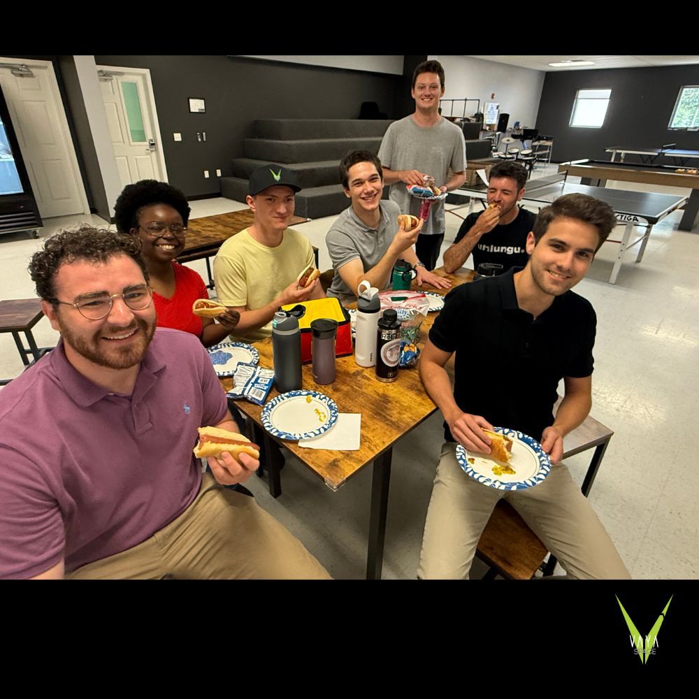 VayaSpace's tweet image. We got the memo: hotdogs get roasted on the 4th.
So... we strung some in front of a test engine. Seemed efficient!
Then we ate hotdogs. 

Happy Fourth from the Vaya team — still doing things our own way. 

**no interns were harmed in the ingestion of provided hotdogs.