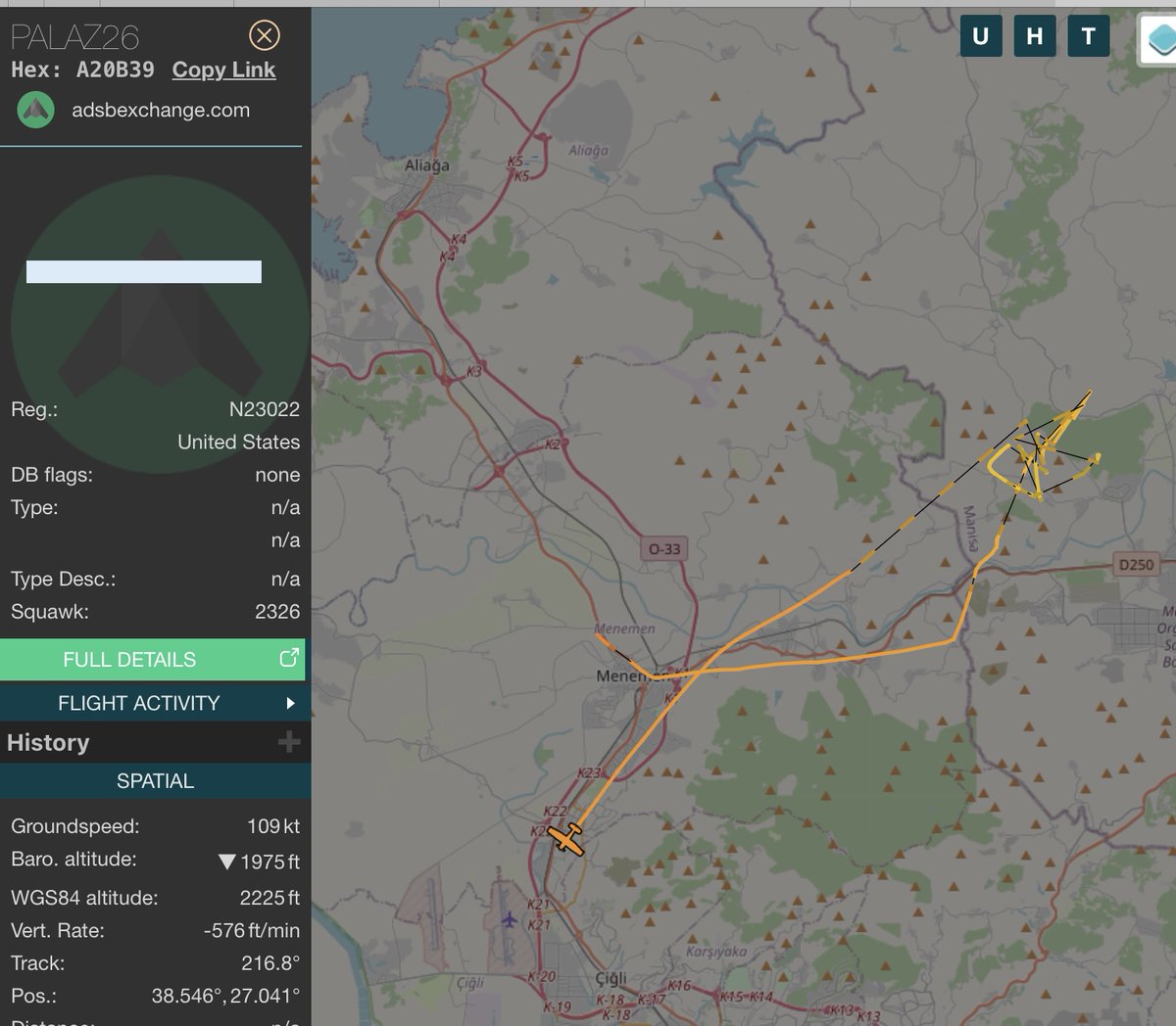 Cecilia Sykala (@ceciliasykala) on Twitter photo 3 little Aircraft & a balloon took off from Mememen Türkiye. Balloon was remote controlled, same speeds as aircraft. All up for 1 hour.
N21005 #A1BBF8 US
N24042 #A232FE US
N21006 #A1BBF9 US
N23022 dereg. #A20B39 (Turkish AF)
<a href="/Borrowed7Time/">Johnny Gemini</a> <a href="/ClarkKe49569692/">Clark Kent</a> 3 little Aircraft & a balloon took off from Mememen Türkiye. Balloon was remote controlled, same speeds as aircraft. All up for 1 hour.
N21005 #A1BBF8 US
N24042 #A232FE US
N21006 #A1BBF9 US
N23022 dereg. #A20B39 (Turkish AF)
<a href="/Borrowed7Time/">Johnny Gemini</a> <a href="/ClarkKe49569692/">Clark Kent</a>