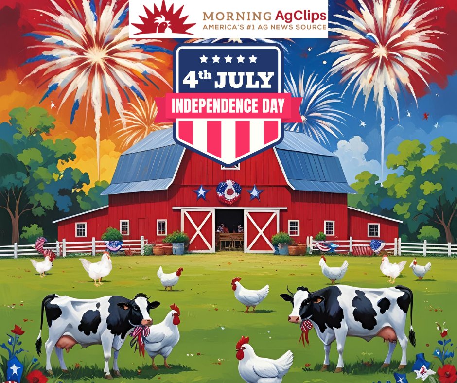 🇺🇸 From sunrise chores to fireworks at dusk, America’s farmers keep this country growing. Happy 4th of July from all of us at Morning Ag Clips! 
.
#ProudToFarm #IndependenceDay #fourthofjuly