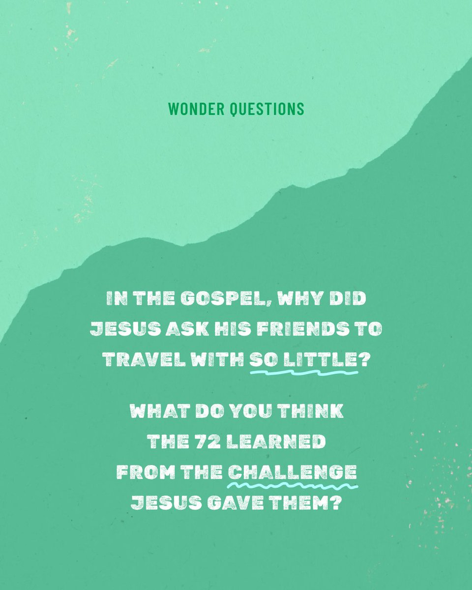 Why did Jesus send His friends out with so little — no bags, no money, not even spare sandals? And what did they learn from it?
This week’s Wonder Questions invite children to reflect on what it means to trust God completely.

#Mark10Mission #WonderQuestions #CatholicKids