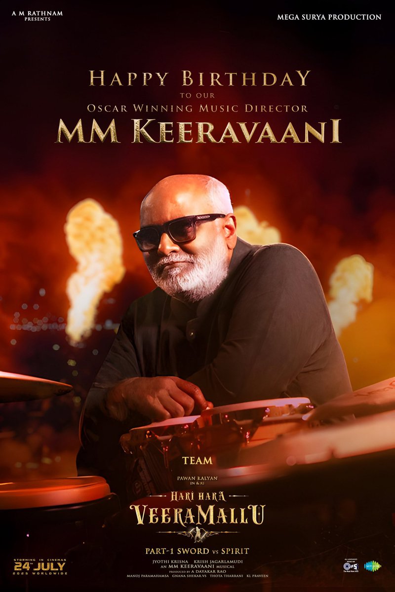 HeroManoj1's tweet image. #HariHaraVeeraMallu trailer is a stunning majestic glimpse of @PawanKalyan Garu returning in full force as the fierce warrior Veera Mallu, with rich visuals &amp;amp; top-notch VFX.

Happy birthday to our very own Oscar award winner @mmkeeravaani Garu!
Wishing you a year as roaring as…