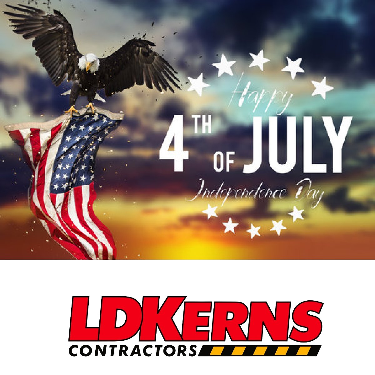 🎆 Happy 4th of July from all of us at LDKerns Contractors!  🎇  
Wishing you a safe, fun-filled Independence Day with family, friends, fireworks, and freedom! ❤️🤍💙