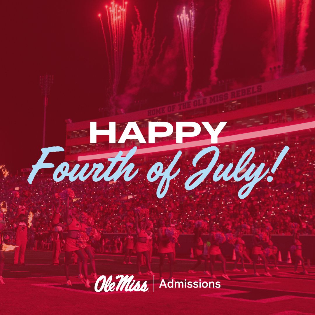 Happy Independence Day, y'all! 🇺🇸 

Wishing you a happy and safe holiday weekend. 🎆

#HottyToddy #OleMissBound