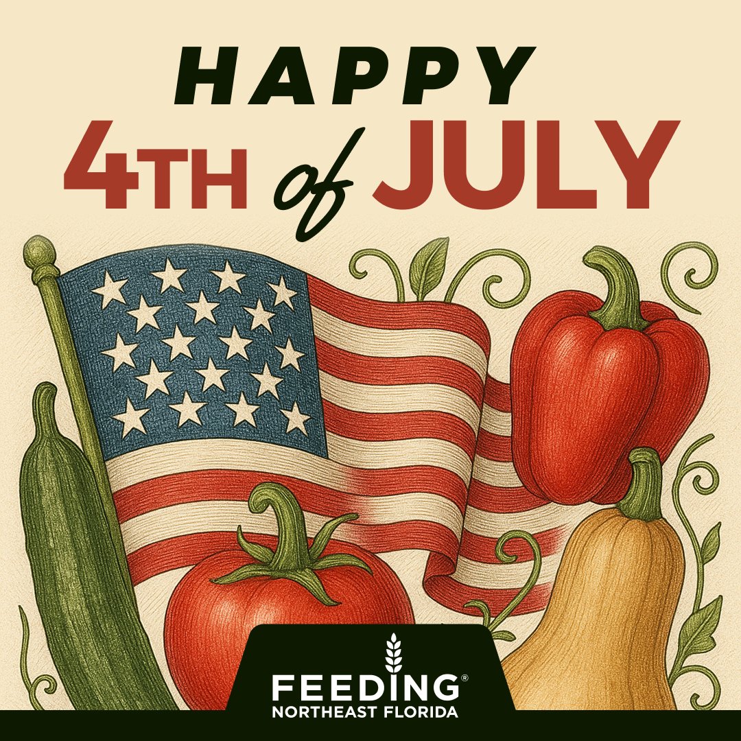 Today, we celebrate freedom, community, and coming together.

🙌 We’re grateful for the neighbors, volunteers, and partners who help ensure no one in our community has to face hunger alone.

From all of us at Feeding Northeast Florida, have a fun, safe Independence Day! 🇺🇸