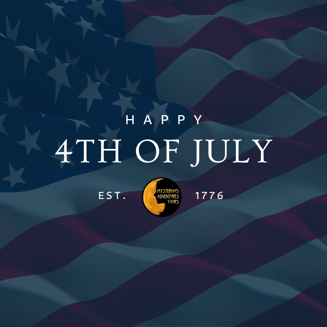 Happy 4th of July from Mysterious Adventures Tours!🎆  

Here’s to a country built on independence and curiosity, the perfect recipe for epic, haunted road trips. Stay spooky, stay free. 🇺🇸👻
#4thOfJuly #HauntedAmerica #MysteriousAdventures #ParanormalTravel