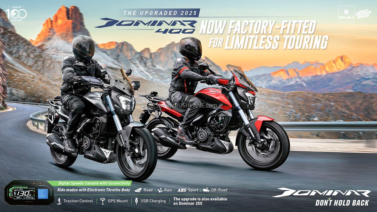 2025 Bajaj Dominar 250 and Dominar 400 Launched – Price From Rs 1.91 L dlvr.it/TLkcms