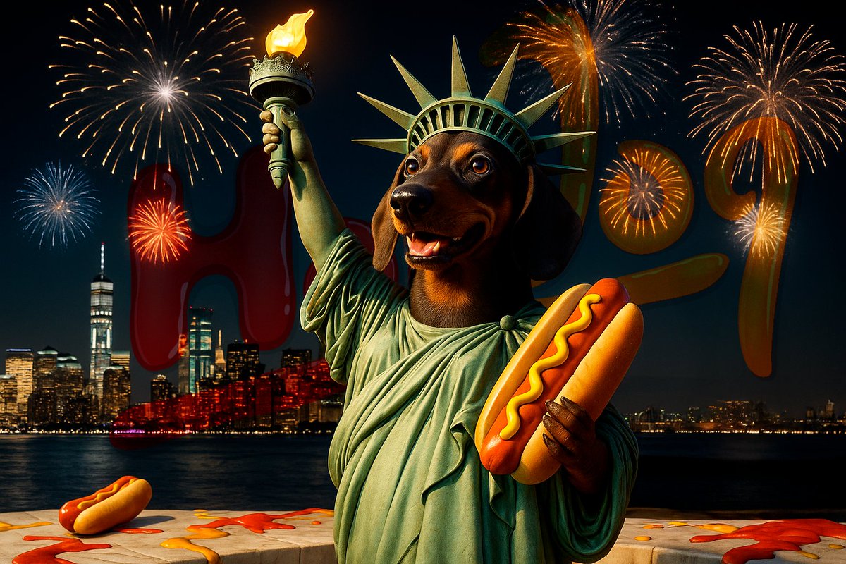 Happy 4th of July to all our American frens! 🇺🇸🌭🎆

Today’s the only day where eating 5 hotdogs in one sitting is considered patriotic.
Celebrate with freedom, fireworks, and maybe a little $HOTDOG in your wallet too.

Stay wild, stay free, stay degen.
