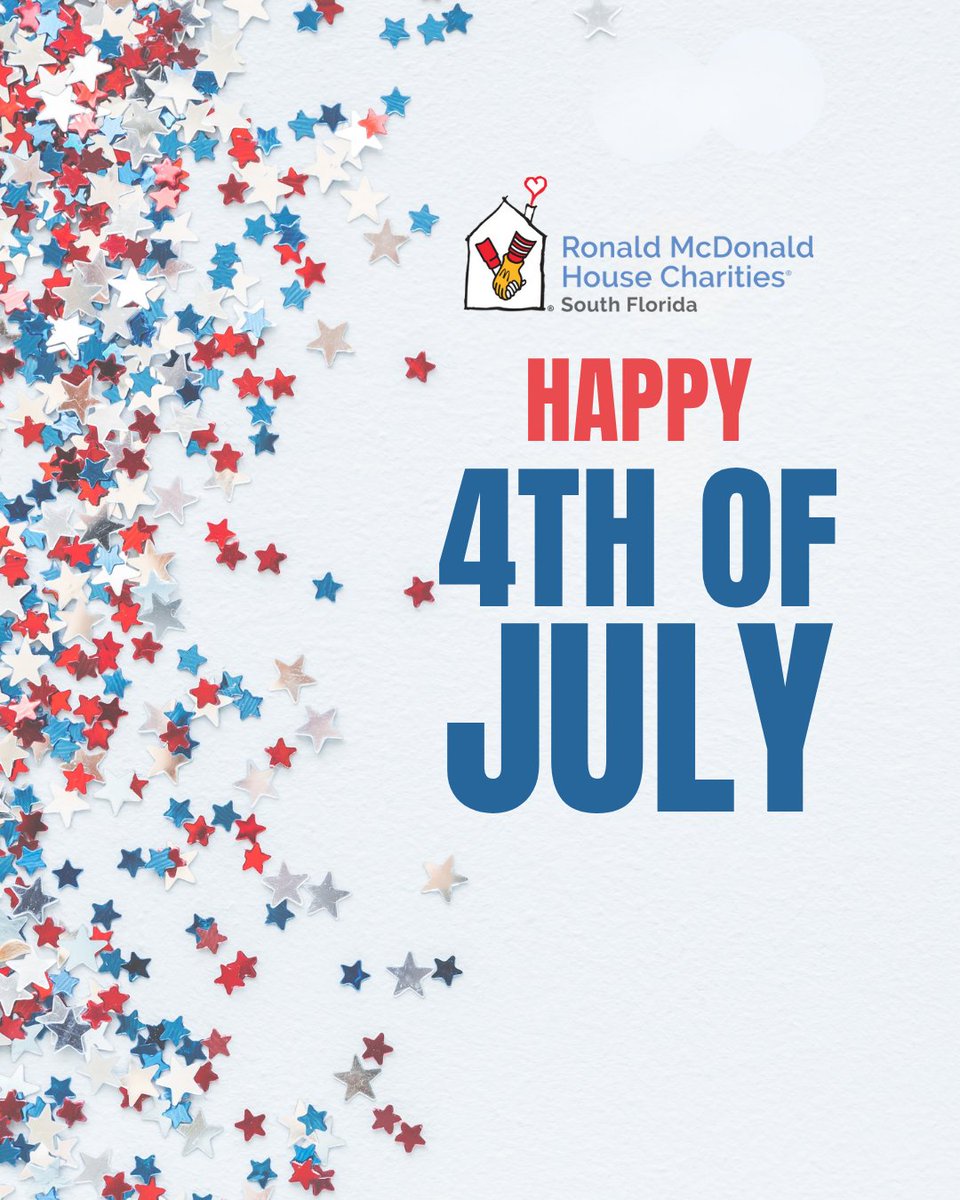 Wishing you a safe and joyful Fourth of July from all of us at RMHC South Florida! ❤️🤍💙🏠