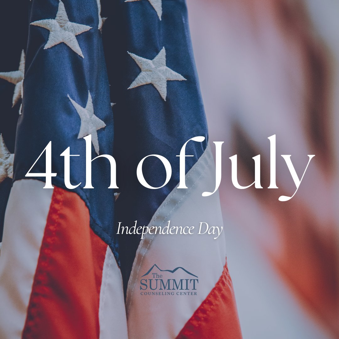 Happy 4th of July from all of us at Summit Counseling Center!
As we celebrate Independence Day, we honor the strength, resilience, and freedom that makes our community thrive. Wishing you a safe, joyful holiday filled with connection and care.