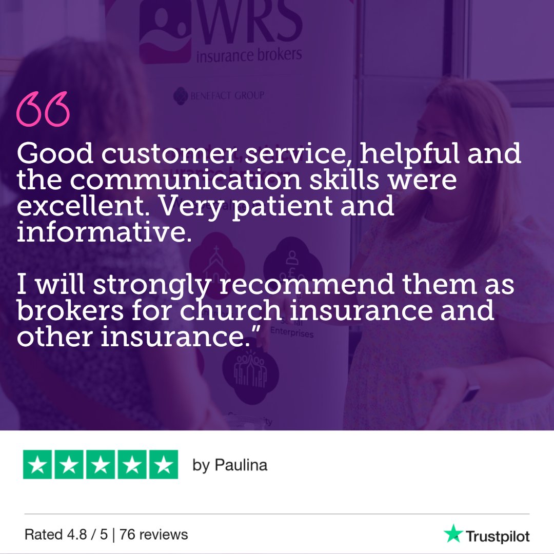 WRS Insurance Brokers (@wrsinsurance_) on Twitter photo 📣 #FeedbackFriday
🙏 We’re proud to support #charities & #churches with specialist insurance cover.
Our friendly experts are here to help.
Ready to chat?
☎ 01206 760780
📩 hello@wrsinsurance.co.uk
🌐 wrsinsurance.co.uk 📣 #FeedbackFriday
🙏 We’re proud to support #charities & #churches with specialist insurance cover.
Our friendly experts are here to help.
Ready to chat?
☎ 01206 760780
📩 hello@wrsinsurance.co.uk
🌐 wrsinsurance.co.uk
