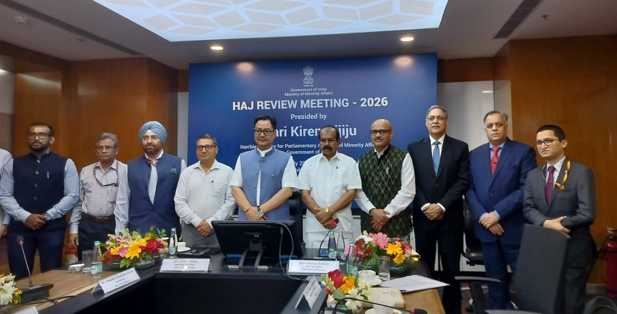 DD NEWS JAMMU | डीडी न्यूज़ जम्मू (@ddnews_jammu) on Twitter photo Minority Affairs Minister Kiren Rijiju attends Haj Review Meeting 2026 in New Delhi.
<a href="/KirenRijiju/">Kiren Rijiju</a> says the government is starting to accept Haj applications for 2026 within a week. He urges all applicants to fill out the form and submit it within the given timeframe. Minority Affairs Minister Kiren Rijiju attends Haj Review Meeting 2026 in New Delhi.
<a href="/KirenRijiju/">Kiren Rijiju</a> says the government is starting to accept Haj applications for 2026 within a week. He urges all applicants to fill out the form and submit it within the given timeframe.