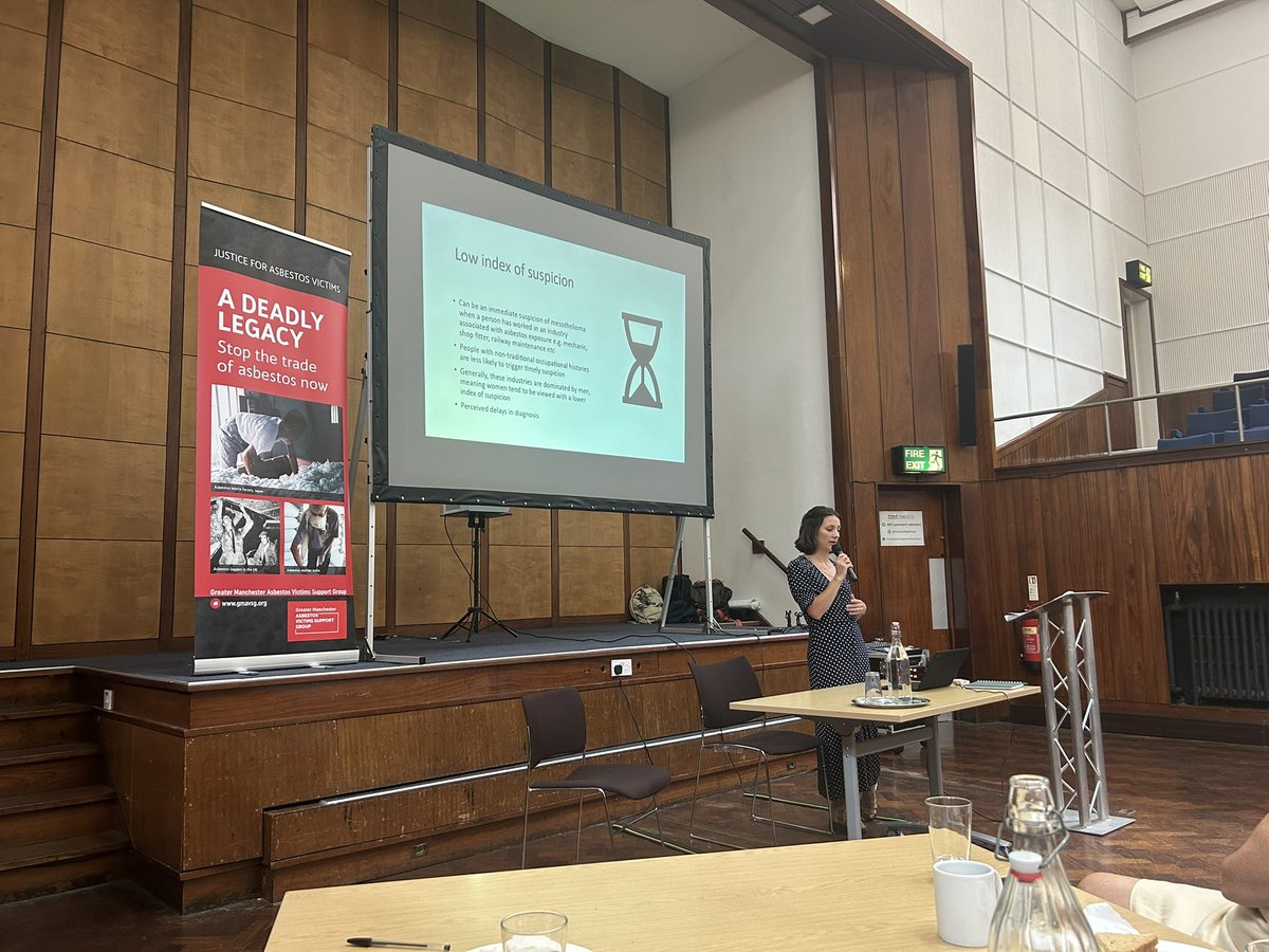 Privileged to hear Dr Bethan Taylor <a href="/meso_sheffield/">Mesothelioma UK Research Centre - Sheffield</a> at Greater Manchester Asbestos Victim Support Group AMD re Meso stats in schools and hospitals. <a href="/AsbestosGMAVSG/">GMAVSG Asbestos</a> #actionmesotheliomaday <a href="/HJrespiratory/">HJ Respiratory</a>