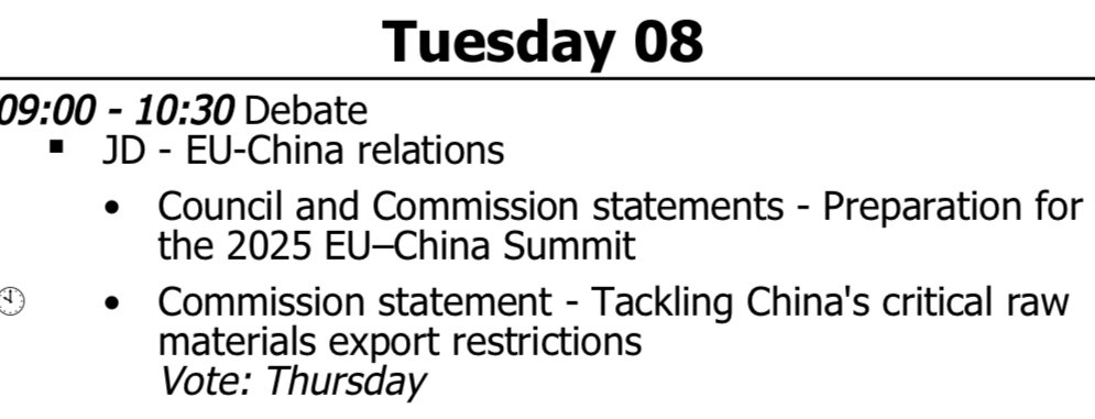 Miriam M. Lexmann (@miriammlex) on Twitter photo On my initiative with Christian Ehler, during next week’s <a href="/Europarl_EN/">European Parliament</a> plenary (and ahead of the EU-China Summit) the EP will debate & vote a resolution concerning China’s export restrictions on critical raw materials. On my initiative with Christian Ehler, during next week’s <a href="/Europarl_EN/">European Parliament</a> plenary (and ahead of the EU-China Summit) the EP will debate & vote a resolution concerning China’s export restrictions on critical raw materials.