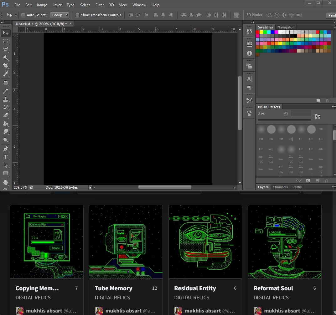 GM, starting from a blank canvas for the next drop in DIGITAL RELICS ,real life has really been dragging me down.