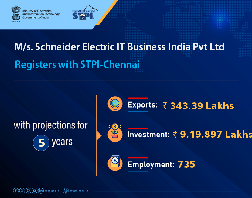 STPI Chennai (@stpichennai) on Twitter photo Welcome M/s. Schneider Electric IT Business India Pvt Ltd #Chennai! Looking forward to a successful journey ahead.
#GrowWithSTPI #DigitalIndia #STPIINDIA #StartupIndia #STPIRegdUnit <a href="/AshwiniVaishnaw/">Ashwini Vaishnaw</a> <a href="/JitinPrasada/">Jitin Prasada जितिन प्रसाद</a> Welcome M/s. Schneider Electric IT Business India Pvt Ltd #Chennai! Looking forward to a successful journey ahead.
#GrowWithSTPI #DigitalIndia #STPIINDIA #StartupIndia #STPIRegdUnit <a href="/AshwiniVaishnaw/">Ashwini Vaishnaw</a> <a href="/JitinPrasada/">Jitin Prasada जितिन प्रसाद</a>