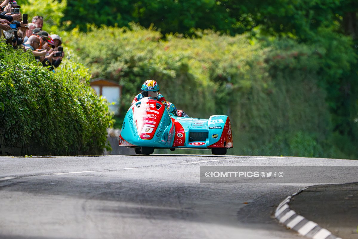 Flat out Friday and jumping into the weekend like Todd Ellis &amp; Emmanuelle Clement at K-Tree with all wheels off the deck #iomtt #iomttraces #ttraces #lovett #tt2025