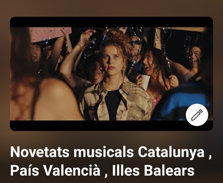 Les millors novetats en català d'aquesta setmana, ja a les playlists
open.spotify.com/playlist/2Rqh9…
Cançons de <a href="/figaflawas/">Figa Flawas</a> #alosa <a href="/technorumba/">hablademienpresente</a> <a href="/sucisopes/">Suc i Sopes</a> <a href="/laugibert_/">LAU</a> <a href="/im_scotty_dk/">Scotty DK</a> #marala #urisantafe <a href="/miquelabras/">Miquel Abras 🎗</a> <a href="/verlaatgrup/">Verlaat</a> <a href="/koemanpop/">Koeman 🍋</a> <a href="/PrimeraCitaGrup/">Primera Cita</a> ...
youtube.com/playlist?list=…