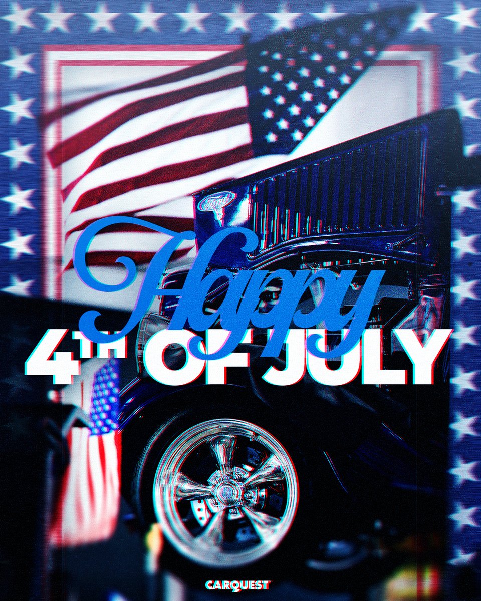 Red, white, blue... and that perfect chrome shine ✨ Happy 4th of July from all of us at Carquest! Tag a fellow gearhead who bleeds red, white, and motor oil 🇺🇸 #IndependenceDay #ClassicFord #AmericanSteel