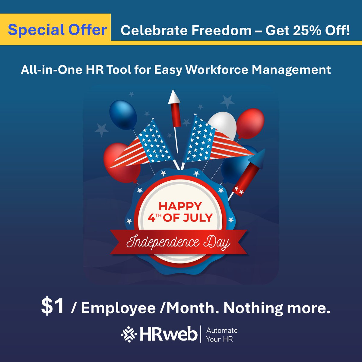 hrwebsoftware's tweet image. #HRWeb – Simplify your HR, save your time.

🔗 hrwebsoftware.us

#HRSoftware #WorkforceManagement #EmployeeExperience
#IndependenceDay2025 #HRTech #SmallBusinessHR #StartupTools
#HRAutomation #HumanResources #4thOfJulyDeals
#TechForHR #SaaS #HRSolutions #FourthOfJulySale