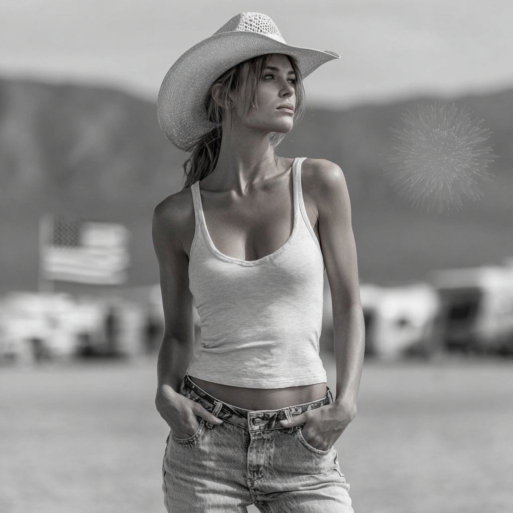 White tanks, worn denim, Fords, Jeeps, wind in your hair, a cold beer and fireworks on the horizon.
This is how you keep it classic on the 4th.
Simple looks, loud sparks, and all-American heart.
#july4 #AIart