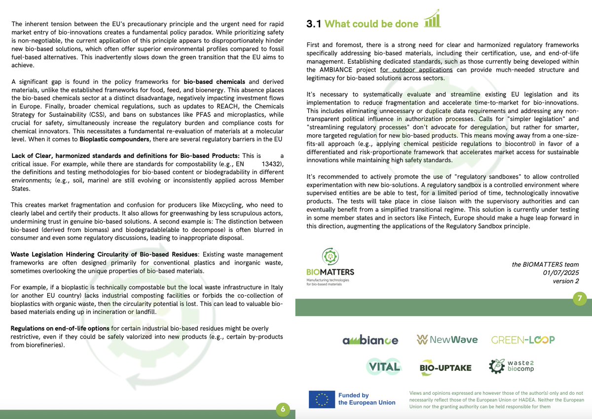 The European Commission called for a public consultation on solutions for a #Circular and #ClimateNeutral economy, boosting the EU’s prosperity and competitiveness within planetary boundaries, and the #BIOMATTERS Cluster delivered.🌱 

Read more in the position paper crafted by