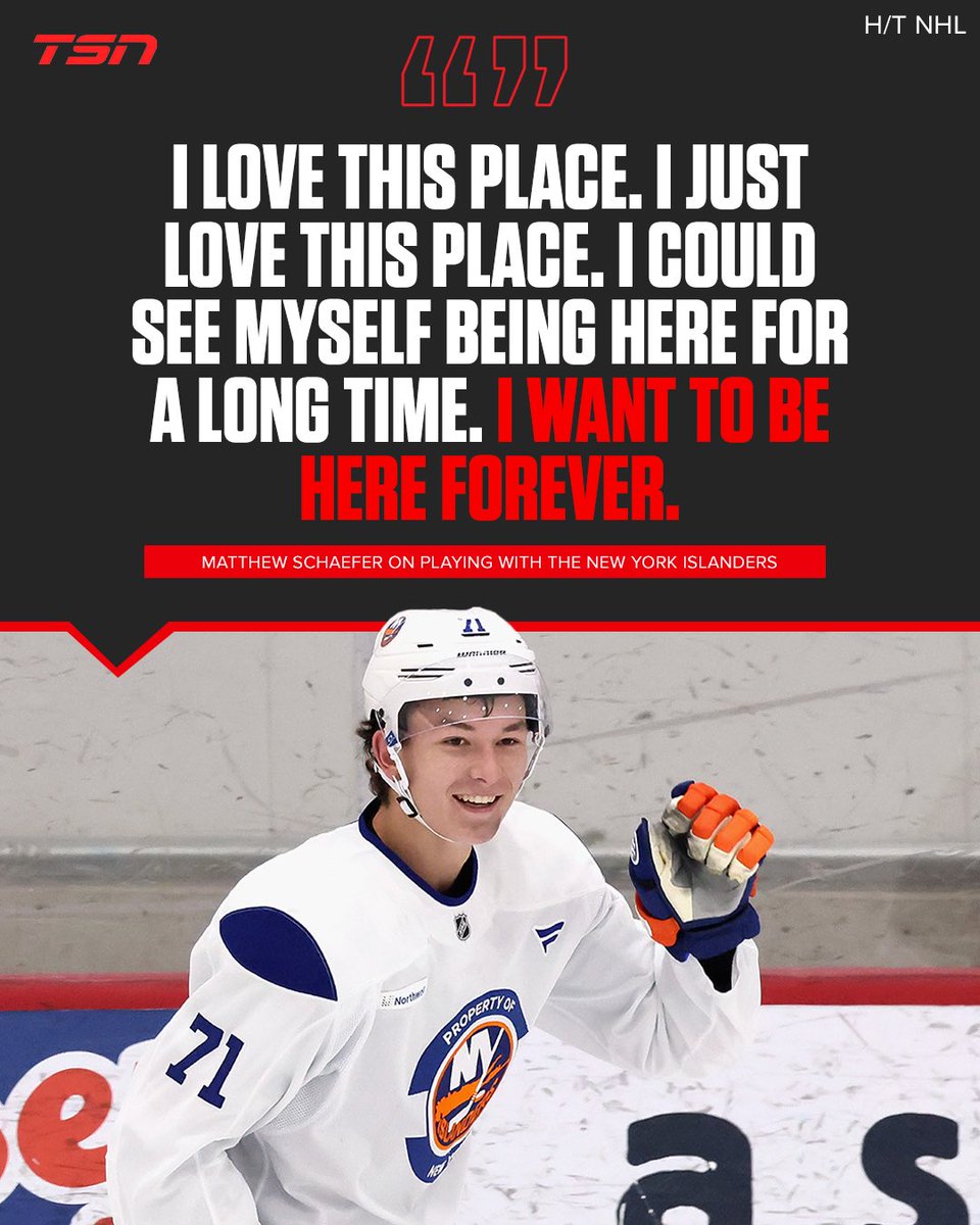 TSN_Sports's tweet photo. No. 1 overall pick Matthew Schaefer is enjoying his early days on the Island. 👏 

(via @NHL) https://t.co/nYhhoBdzMi