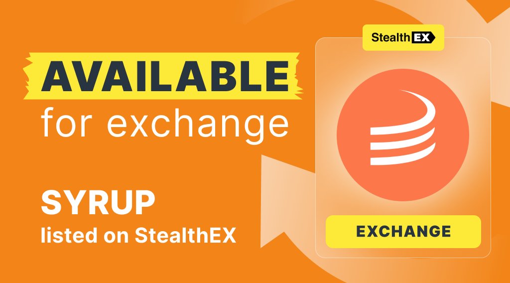 🌿 Swap $SYRUP on StealthEX!
<a href="/maplefinance/">Maple</a> is reinventing asset management in DeFi — now powered by $SYRUP, its native token for governance and utility

🔄 Swap from 2000+ assets with no sign-ups, no limits, and full privacy

🔗 Swap now: stealthex.io/?to=syrup