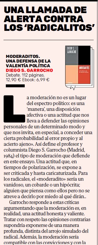 David Jiménez Torres (@djtorres86) on Twitter photo En <a href="/LaLectura_EM/">La Lectura</a> de esta semana reseño "Moderaditos", el nuevo ensayo de <a href="/GarrochoS/">Diego S. Garrocho</a> sobre moderación y radicalismo en la esfera pública: En <a href="/LaLectura_EM/">La Lectura</a> de esta semana reseño "Moderaditos", el nuevo ensayo de <a href="/GarrochoS/">Diego S. Garrocho</a> sobre moderación y radicalismo en la esfera pública: