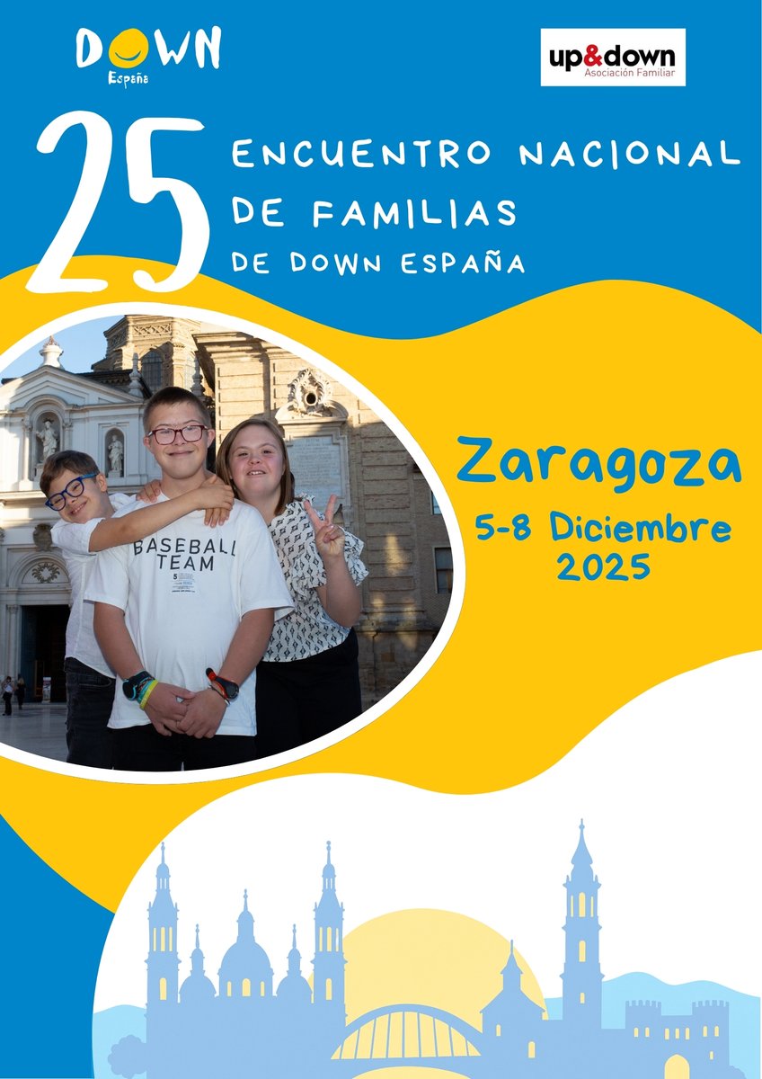MAÑANA, a las 16:00 horas abrimos las inscripciones para nuestro próximo Encuentro Nacional de Familias de personas con síndrome de Down!👏No te pierdas la 25º edición de este evento en Zaragoza  (5 y 8 dic).
👉Mañana publicaremos una noticia con el enlace de inscripción.