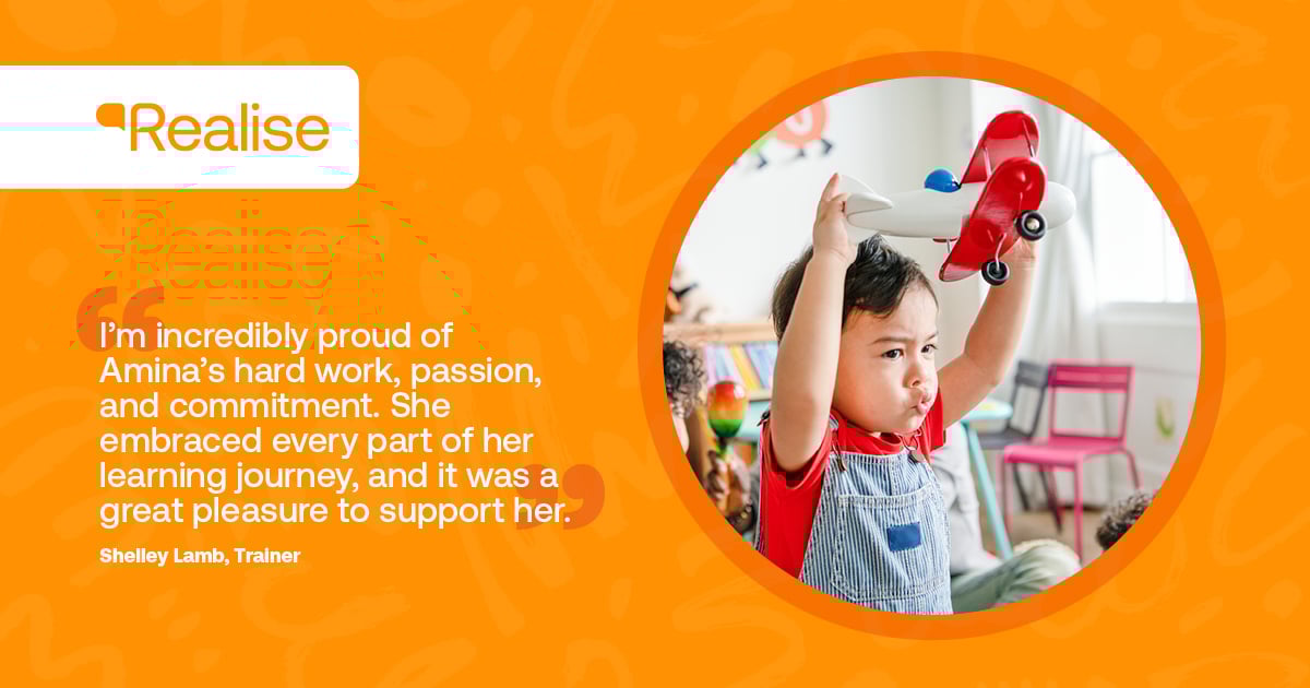 Big congrats to Amina – the first learner to complete the updated L3 Early Years Educator apprenticeship with a Distinction! 🌟
She made a bold move from the corporate world into childcare and embraced every step of the journey!
Read the full story 👉go.realise.training/3TUCRAp