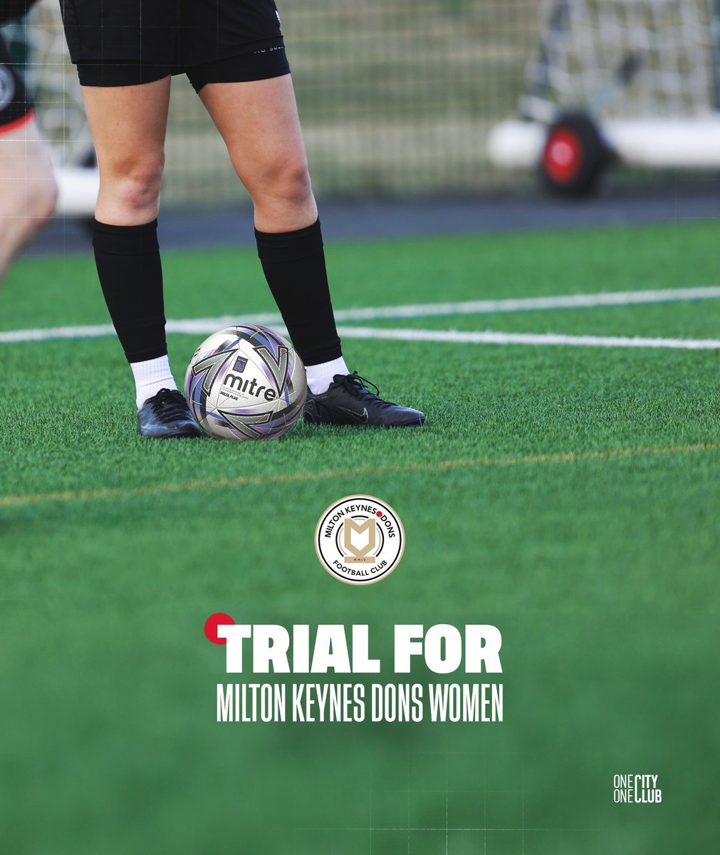 MKDonsFC's tweet image. Fully integrated under the Milton Keynes Dons umbrella, MK Dons Women are building a bold and ambitious future, and you could be part of it 🫵

As MK Dons Women prepare for the 25/26 season, the team are actively seeking talented, committed players to join the Senior Squad.