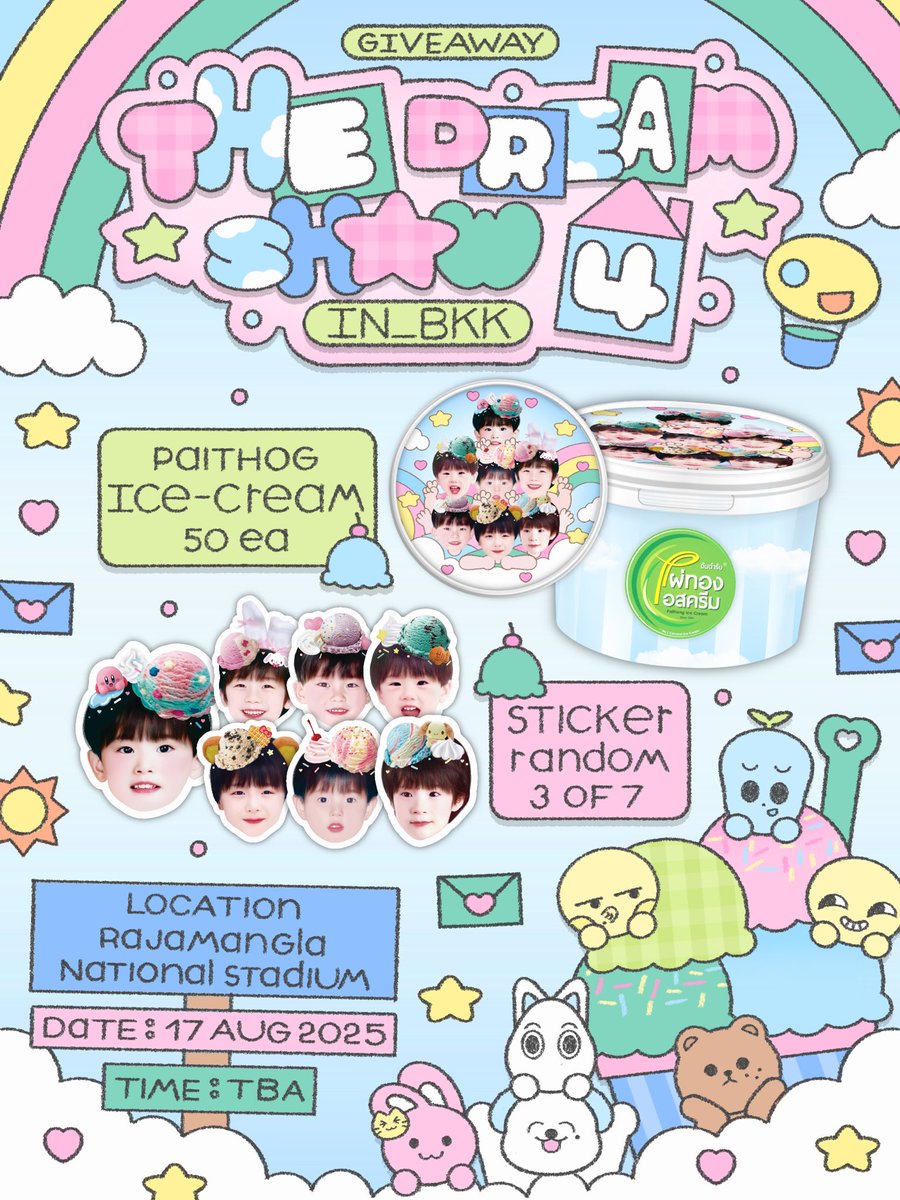 pls rt ♡🍨

Giveaway — paithong Ice cream 50 ea.  &amp;  sticker 

date : 17 aug 2025
location : Rajamangala 

 retweet &amp; show this tweet (Thainctzen)

By : <a href="/mamanajjam_/">เจ๊ฝอย七</a> <a href="/imjengee/">jengee</a> <a href="/giftxsmile/">𝐨𝐩𝐭𝐢𝐦𝐮𝐬𝐠𝐞𝐞</a> <a href="/rosepiku/">rosepiku</a> <a href="/pxyxmiffy/">jn.</a>

#THEDREAMSHOW4_in_BKK
#NCTDREAM_THEDREAMSHOW4_BANGKOK