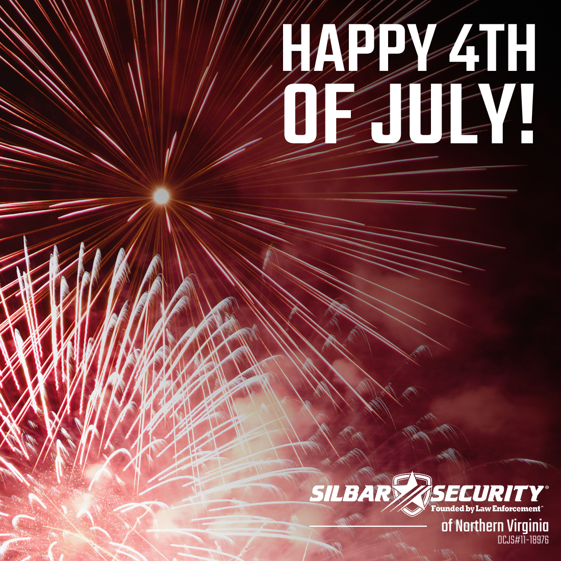 SilbarNoVa's tweet photo. On this day, we honor the enduring ideals of freedom, unity, and resilience that shape our nation’s legacy. May the spirit of July 4th inspire progress with purpose. 𝗧𝗼 𝗴𝗲𝘁 𝘀𝘁𝗮𝗿𝘁𝗲𝗱, 𝗴𝗶𝘃𝗲 𝘂𝘀 𝗮 𝗰𝗮𝗹𝗹 𝗮𝘁 𝟴𝟬𝟰-𝟴𝟵𝟯-𝟱𝟬𝟲𝟭. #SilbarSecurityNorthernVirginia https://t.co/IvjWwGcodr