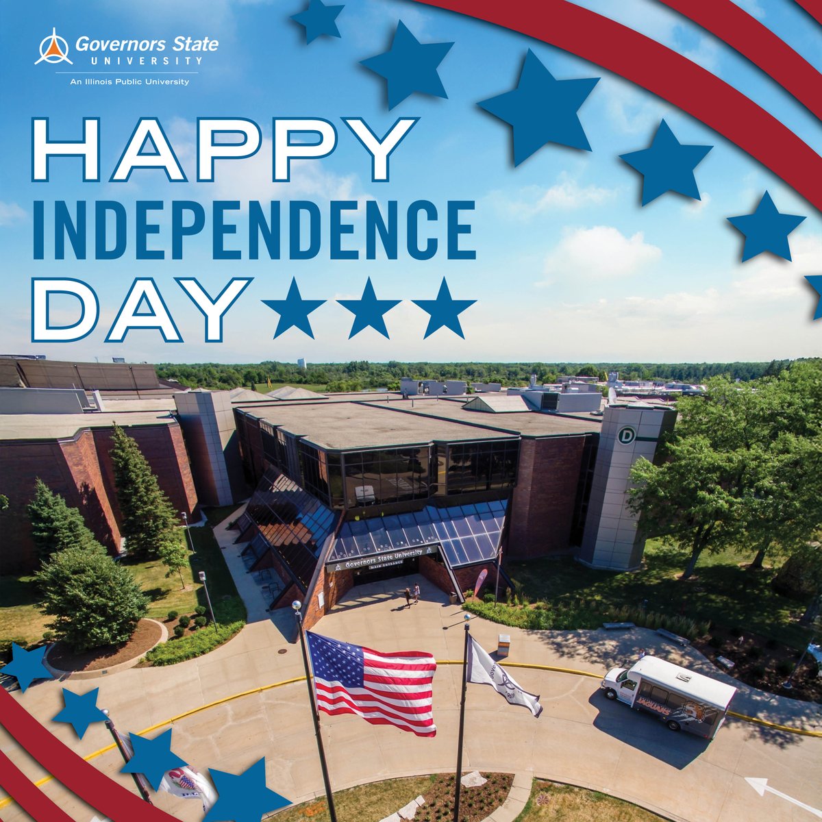Happy 4th of July from #GovState! The campus is closed on Friday, July 4, in observance.