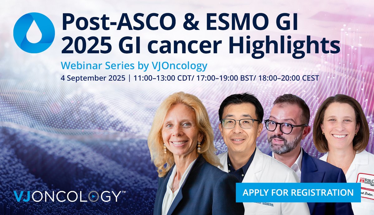 VJ Oncology (@vjoncology) on Twitter photo Expert-led Post-#ASCO2025 & #ESMOGI2025 Highlights webinars 💻📍<a href="/ASCO/">ASCO</a> <a href="/myESMO/">ESMO - Eur. Oncology</a>
The #GICancer session will be chaired by <a href="/LorenzaRimassa/">Lorenza Rimassa</a> & moderated by Dr Richard Kim, Dr Filippo Pietrantonio & <a href="/efratdotan/">Efrat Dotan MD</a>
AGENDA 👉 vjoncology.com/event/post-asc…
REGISTER 👉 us06web.zoom.us/webinar/regist… Expert-led Post-#ASCO2025 & #ESMOGI2025 Highlights webinars 💻📍<a href="/ASCO/">ASCO</a> <a href="/myESMO/">ESMO - Eur. Oncology</a>
The #GICancer session will be chaired by <a href="/LorenzaRimassa/">Lorenza Rimassa</a> & moderated by Dr Richard Kim, Dr Filippo Pietrantonio & <a href="/efratdotan/">Efrat Dotan MD</a>
AGENDA 👉 vjoncology.com/event/post-asc…
REGISTER 👉 us06web.zoom.us/webinar/regist…