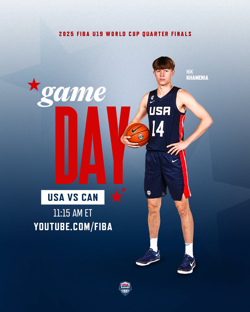 Independence Day Ball 🇺🇸🏀

🇺🇸 #USABMU19 vs 🇨🇦 Canada

5:15 pm CEST/11:15 am ET
📍 Lausanne Arena

📺 youtube.com/live/0wlE9W_0Q…
#FIBAU19