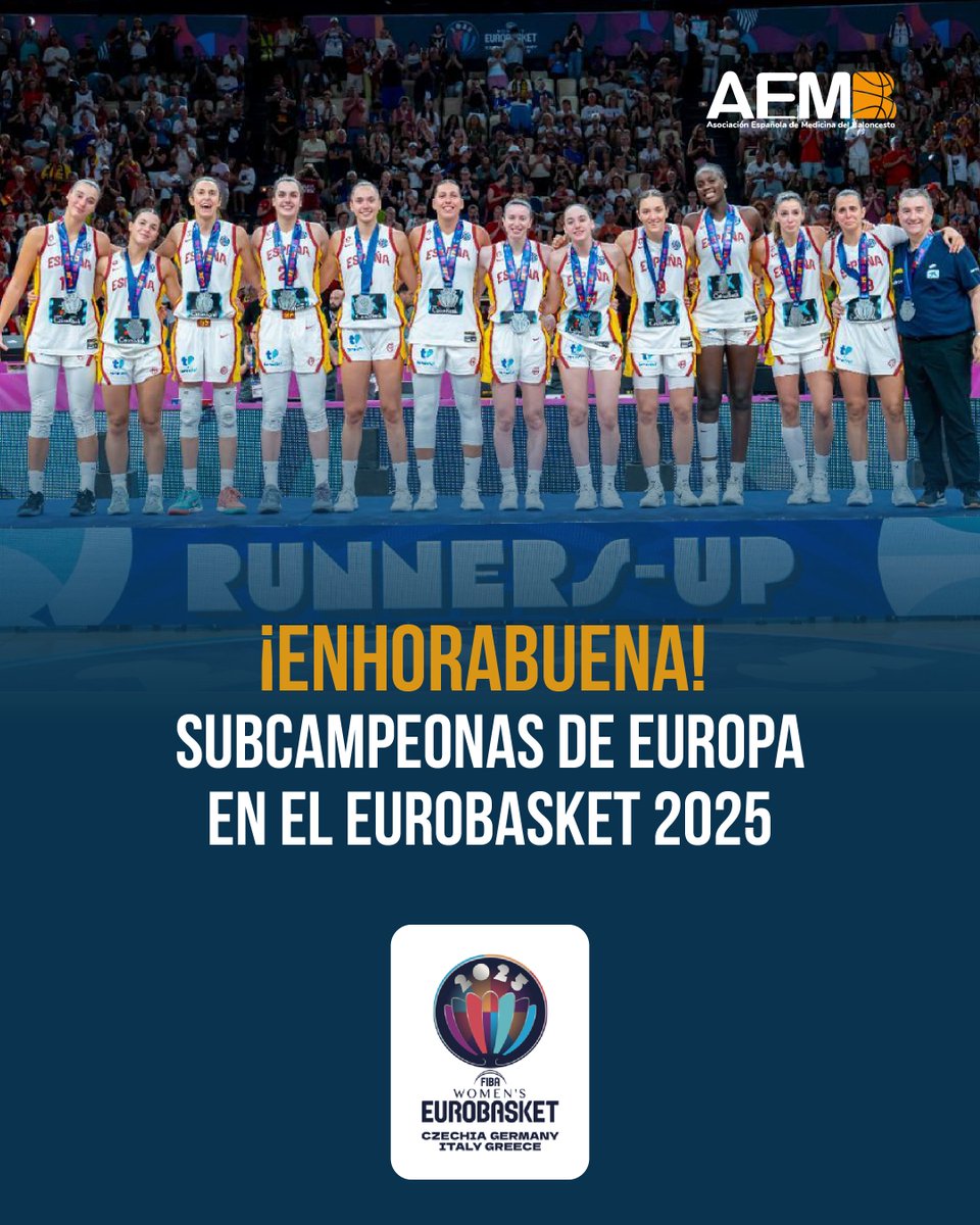 AEMB (@medicosbasket) on Twitter photo 🏀¡ENHORABUENA SUBCAMPEONAS!🏀
Medalla de plata en el @eurobasketwomen 🥈tras un espectacular torneo.
Trasladamos la felicitación al personal médico, algunos de ellos pertenecientes a la @aemb_medicosbasket: <a href="/islandwalls/">...Elena Isla...</a>, @martapecastejon y @lauraotsnavarro.
¡Orgullo! 👏🏼 🏀¡ENHORABUENA SUBCAMPEONAS!🏀
Medalla de plata en el @eurobasketwomen 🥈tras un espectacular torneo.
Trasladamos la felicitación al personal médico, algunos de ellos pertenecientes a la @aemb_medicosbasket: <a href="/islandwalls/">...Elena Isla...</a>, @martapecastejon y @lauraotsnavarro.
¡Orgullo! 👏🏼