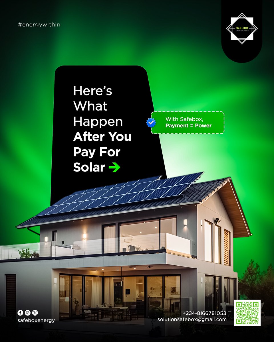 SafeboxEnergy's tweet image. Wondering how it all works? It’s smoother than you think.
We hold your hand from Day 1 to Installation Day and beyond.
Let’s take the first step to light up your home.
#HowSolarWorks #SafeboxProcess #SolarSimplified
