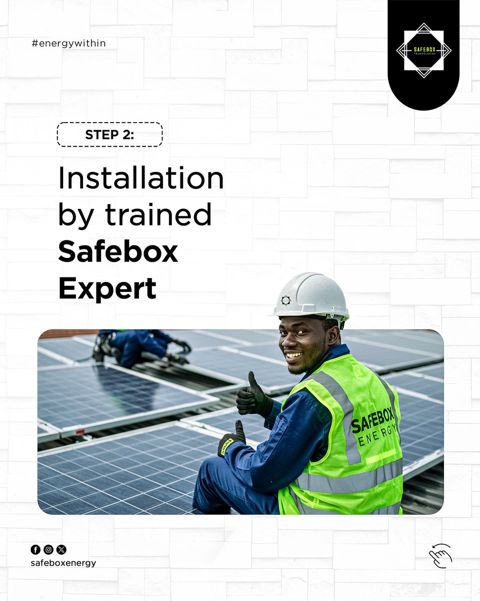 SafeboxEnergy's tweet image. Wondering how it all works? It’s smoother than you think.
We hold your hand from Day 1 to Installation Day and beyond.
Let’s take the first step to light up your home.
#HowSolarWorks #SafeboxProcess #SolarSimplified