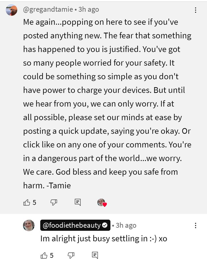 I'm just busy gleefully settling into a war zone where I only have intermittent power, no AC, no running water, and no law and order or medical care whatsoever!      
:-) XO