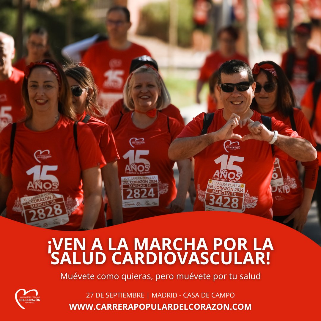 cuidarcorazon's tweet image. 🚶♀️💓 Camina con nosotros por tu salud cardiovascular
🔴 La marcha de la #CarreraDelCorazón es mucho más que una caminata: es prevención, es apoyo a quienes han pasado por un evento cardiovascular y han superado obstáculos.
👟 No hace falta correr. Basta con dar el paso.
Porque…