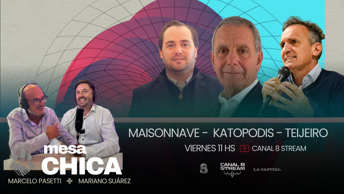 🔥 HOY nueva edición de #MesaChica a partir de las 11:00

👉Invitados: Katopodis, Teijeiro y Maisonnave

📲 Te esperamos en nuestro canal de Youtube (Canal 8 Stream) 

youtube.com/watch?v=7GCDPP…